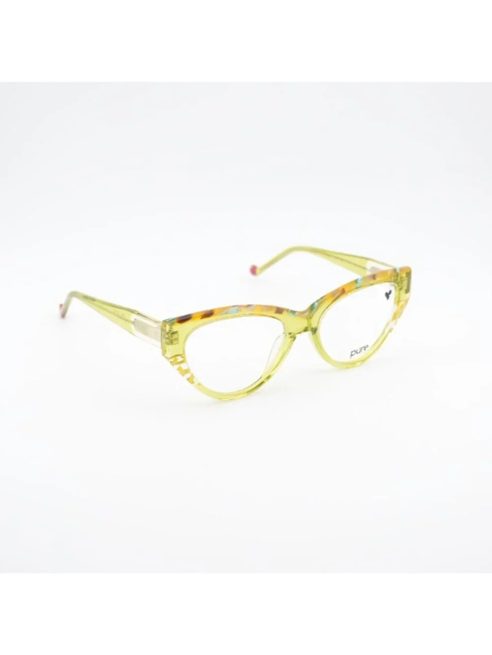 Pure P-7011 324 Eyeglasses Transparent Lime 54mm Cat Eye Frame